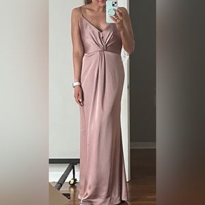 Revelry Rose Quartz Satin Bridesmaid Dress